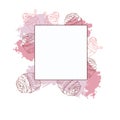 Cupcakes pink template. Hand drawn vector.